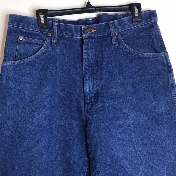 Wranglers mens original fit cowboy cut cotton denim jeans size 35x36 western 90s - Picture 5 of 9